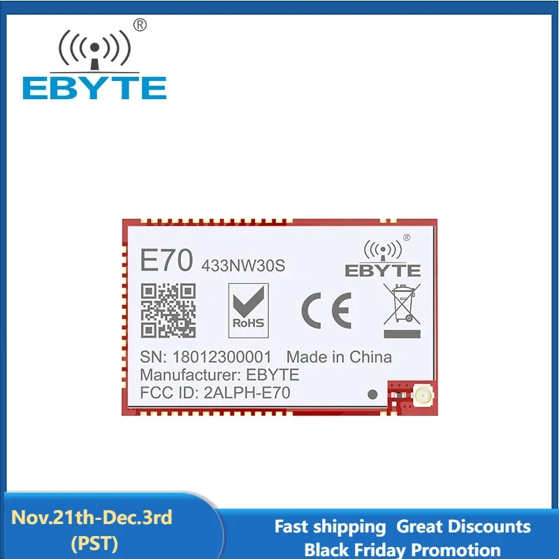 CC1310 433MHz E70-433NW30S IOT Board Star Network Module Long Range 6.5km EBYTE 30dBm UART Interface IPEX / Stamp Hole Antenna