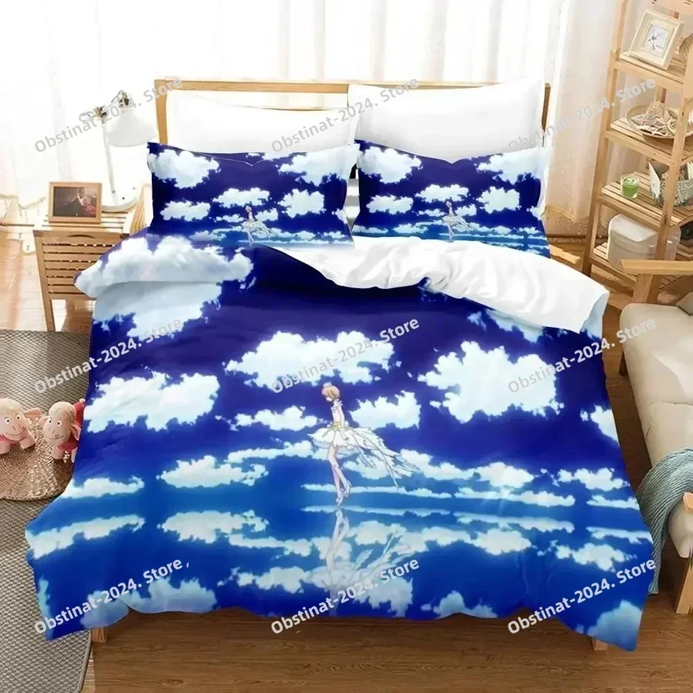 3D Print Anime Cardcaptor Sakura Bedding Set Duvet Cover Bed Set Quilt Cover Pillowcase Comforter king Queen Size Boys Adult