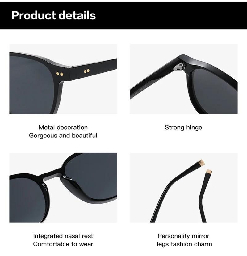 SHAUNA Retro Platz Frauen Polarisierte Sonnenbrille Mode Nieten Dekoration Männer Punk Fahren Sonnenbrille Shades UV400 – Detail 19