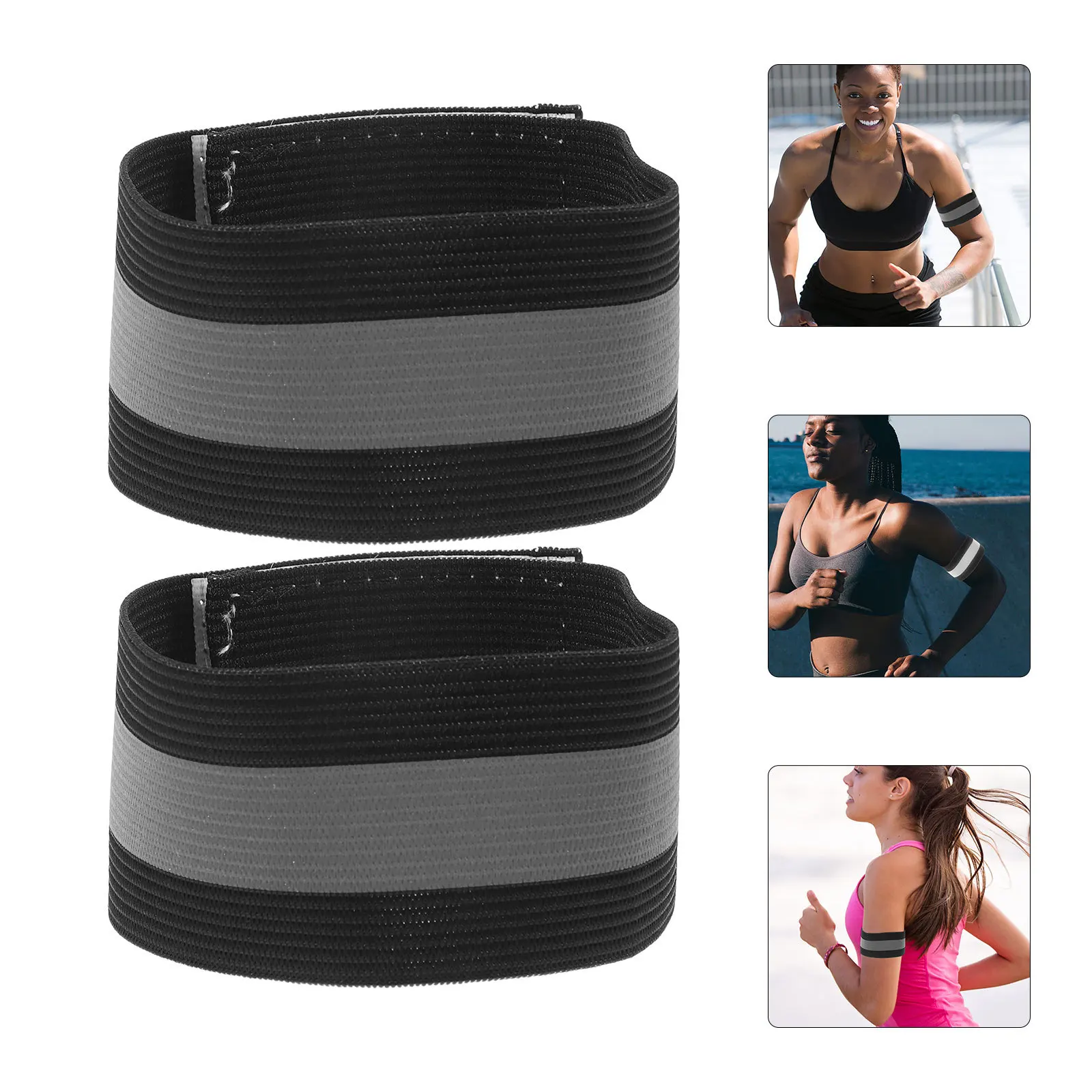

1Pair Reflective Wristbands Bright Reflective Sport Bands for Evening Exercise Safety Lightweight Stretchy Adjustable for Most