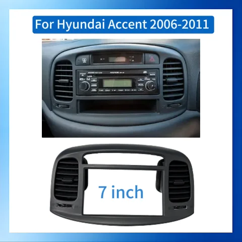 Car Radio Dash Panel Frame for Hyundai Accent 2006-2011 Stereo Console Cover Trim Fascia Plate Bezel