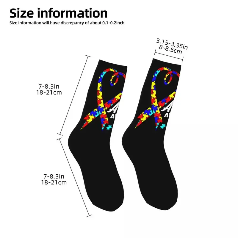 Y2K Winter Warm Crazy Design Men'S Women'S Cute Autism Awareness Autistic Unique Colorful Sweat Absorbing Sports Socks