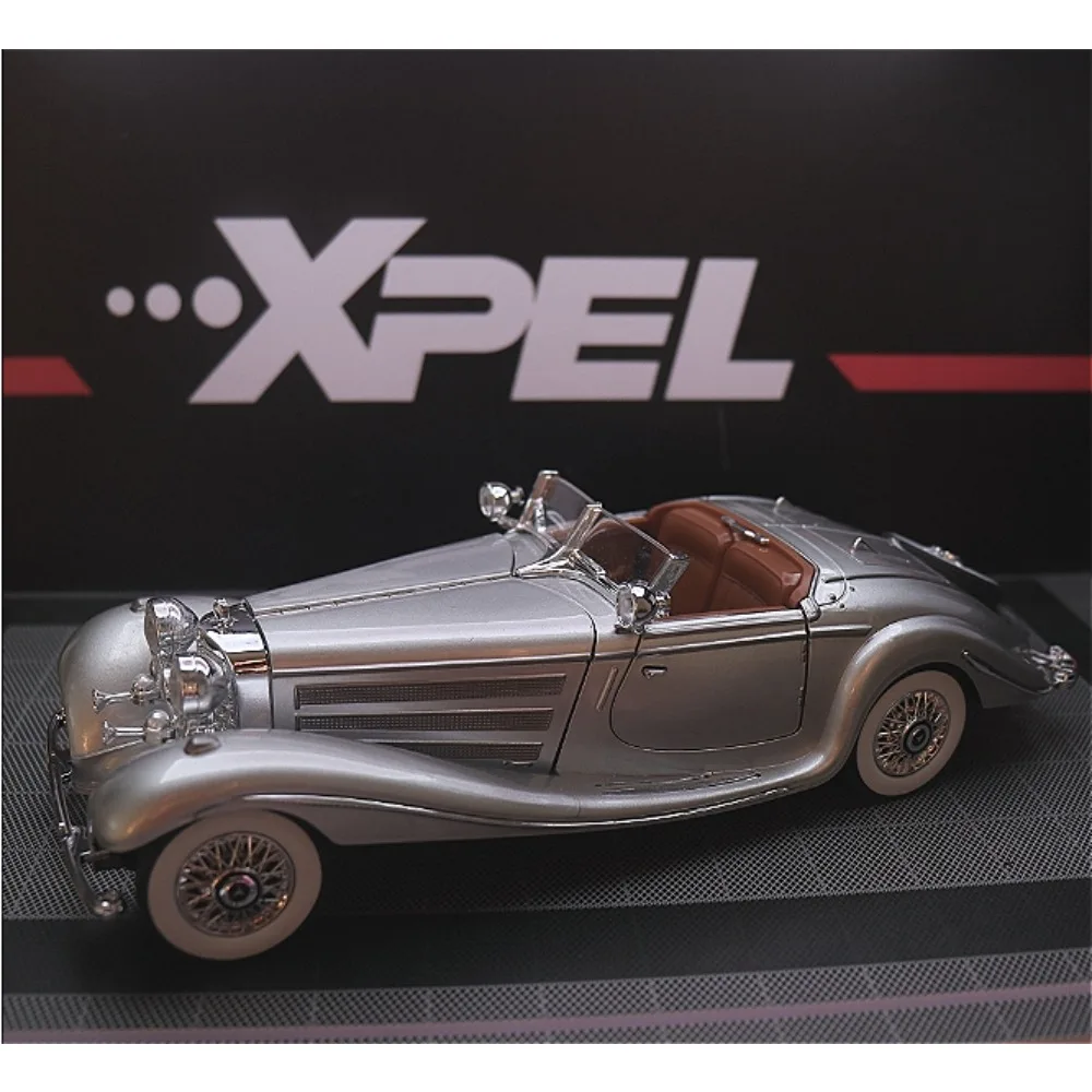 

New 1:24 Mercedes Benz 500k Classic Vintage Vehicle Alloy Metal Diecast Four Door Car Model Desktop Collection Ornaments Gift