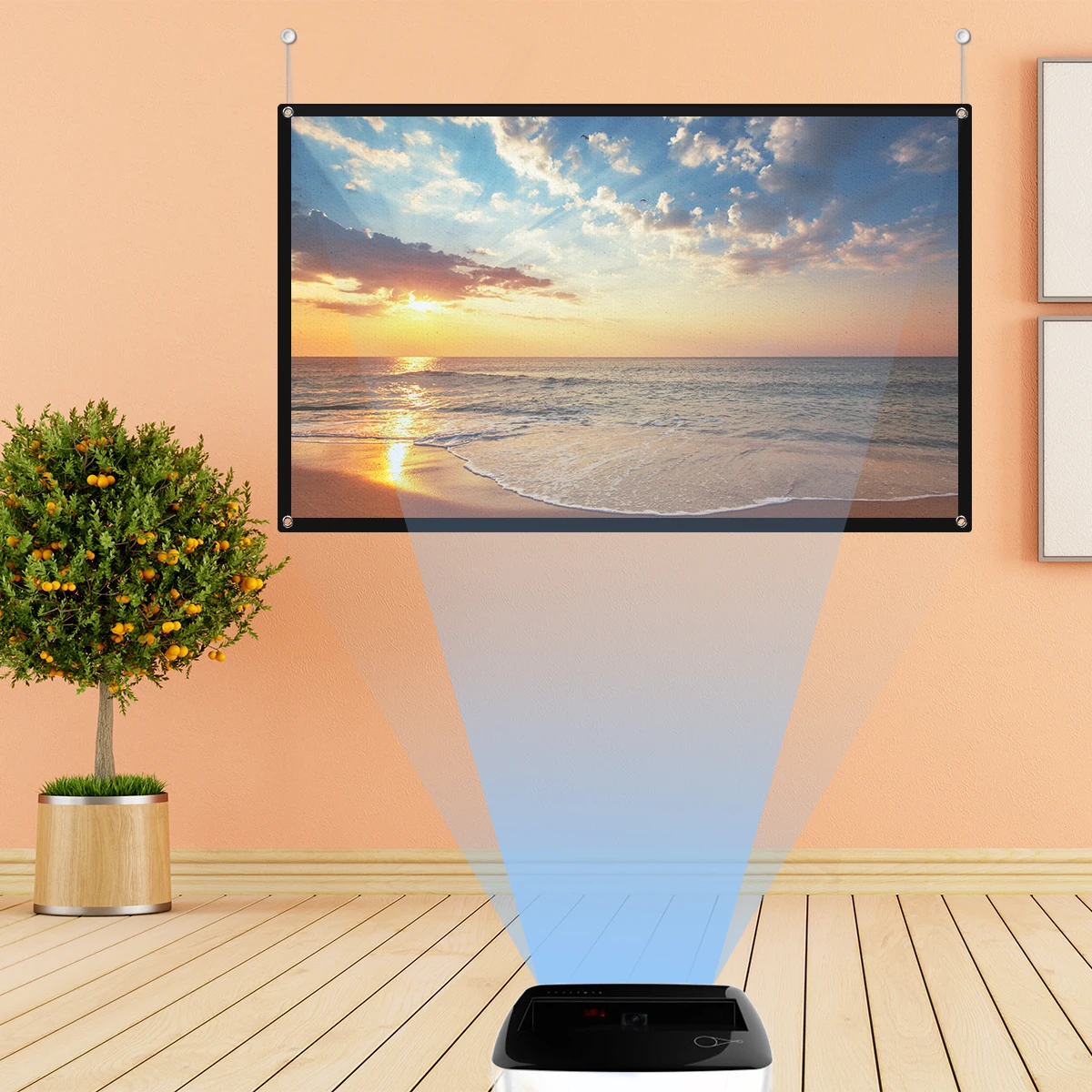 Portable Projection Screen 100 Inch Anti-wrinkle Movie Projector Practical Retractable Gaming Office Public Display