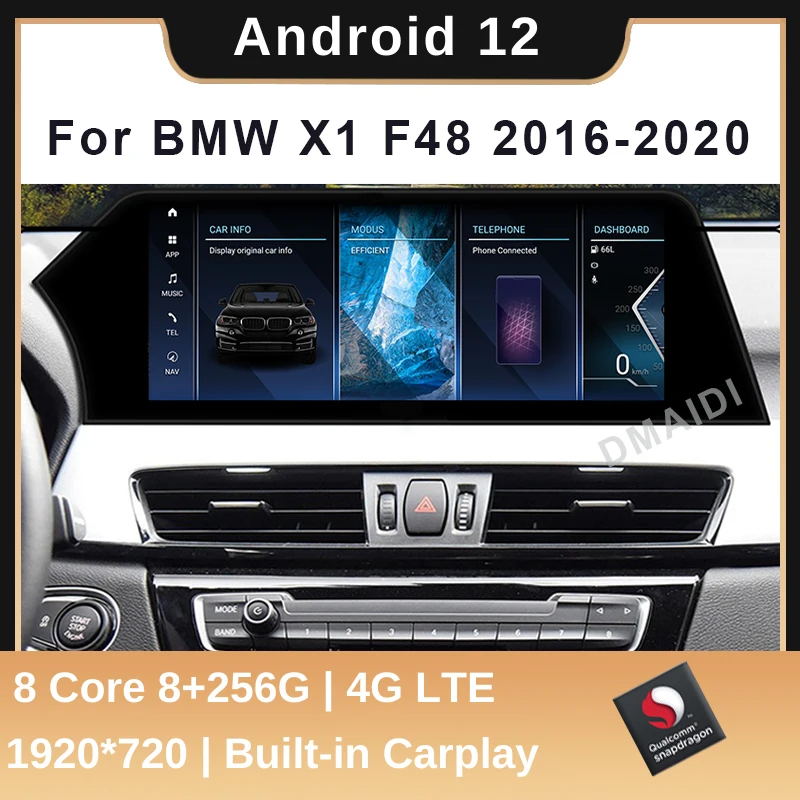 

New Android 12 12.5 Inch Car Radio Stereo Video Multimedia Player Autoradio GPS Navi For BMW X1 F48 2016-2020 NBT EVO Carplay