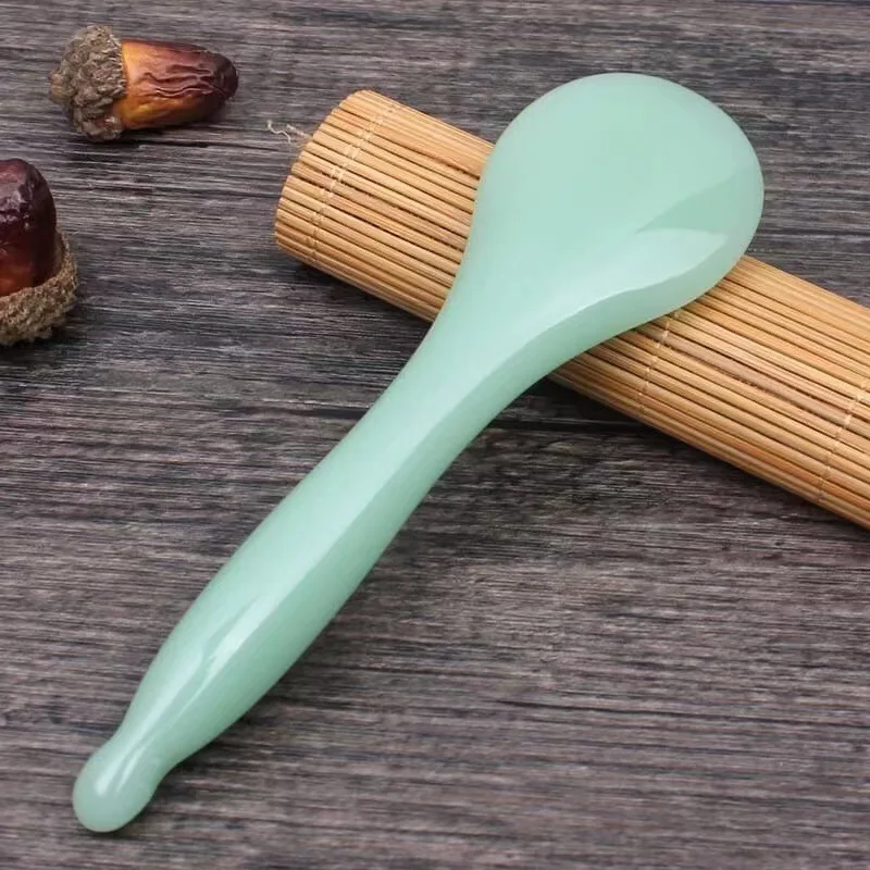 2026 الخريف الطبيعي اليشم عصا تدليك الوجه العين الوخز كشط أداة تصميم مريح للبالغين صالون تجميل المنزل الأخضر