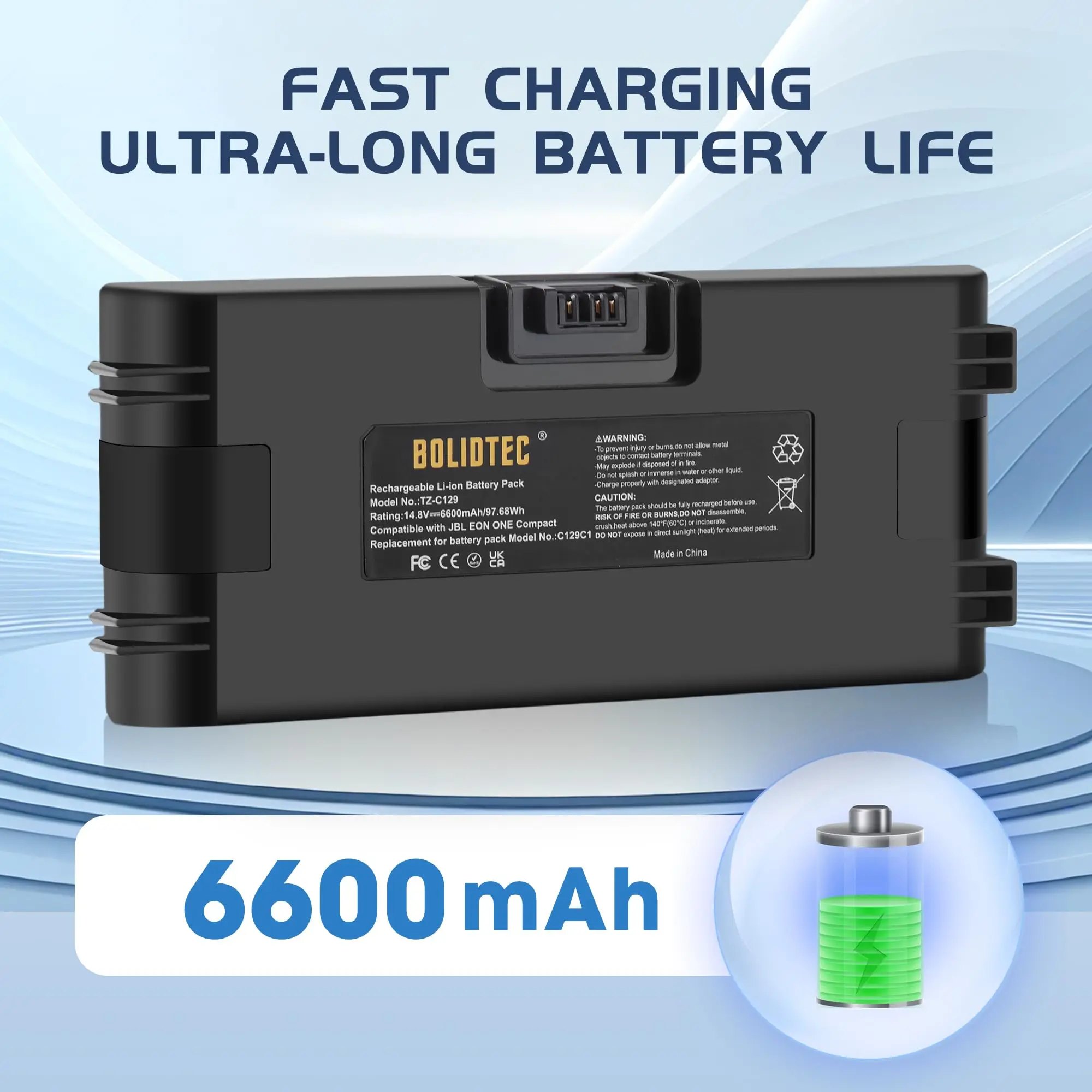 Compatible with JBL EON One Compact Portable Speaker 6600mAh 14.4V Rechargeable Battery for C129C1 Lithium Battery