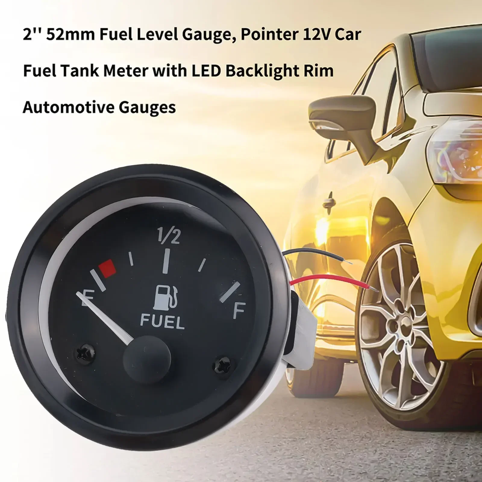 

Fuel Gauge Car Fuel Level Gauge Meter Black Bolt Pack For Most Cars Fuel Sensor Instruction For 4/6/8 Cylinder