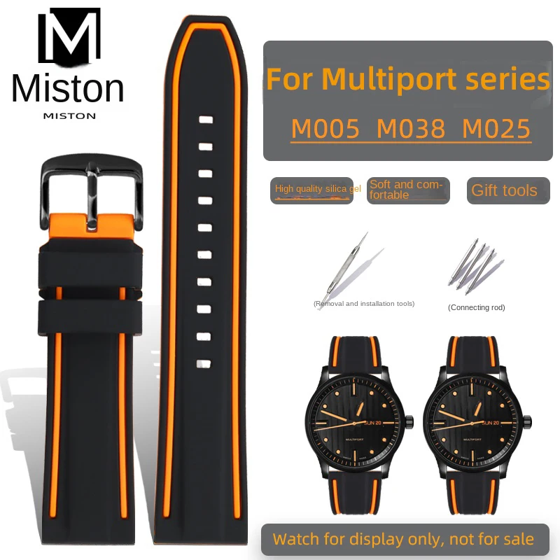 

For Mido Multiport Strap M005 M038 M025 430 Watch Band Bracelet Replace Silicone Strap 22mm men Mido Watch Accessories Wholesale