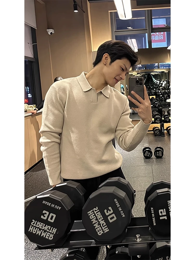 

Cleanfit трикотаж с v-образным вырезом, мужской облегающий зимний свитер, мягкая клетчатая свободная одежда, внутренняя основа, топ, модная повседневная одежда