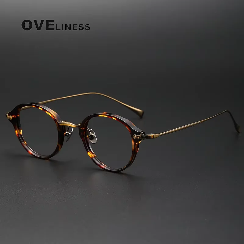 

2026 pure Titanium Acetate Glasses Frame Men Women Vintage Round Eyeglasses frames Spectacles High Quality Eyewear