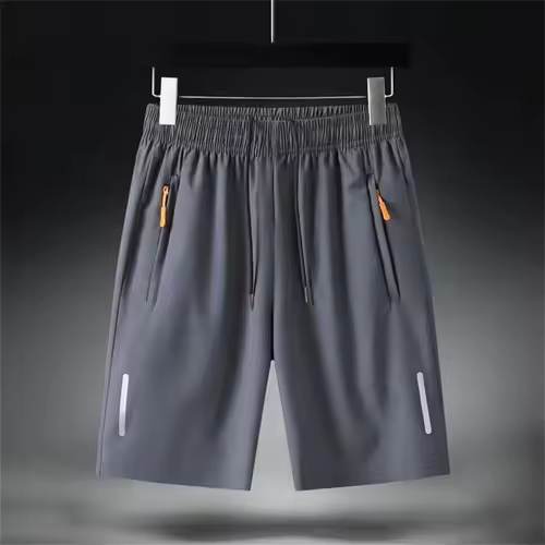 Men's Summer Ultra-thin Ice Silk Beach Casual Shorts Jogging Sport Quick Dry Male Zipper Loose Gym Sports Short Pants Sweatpant - Image 5