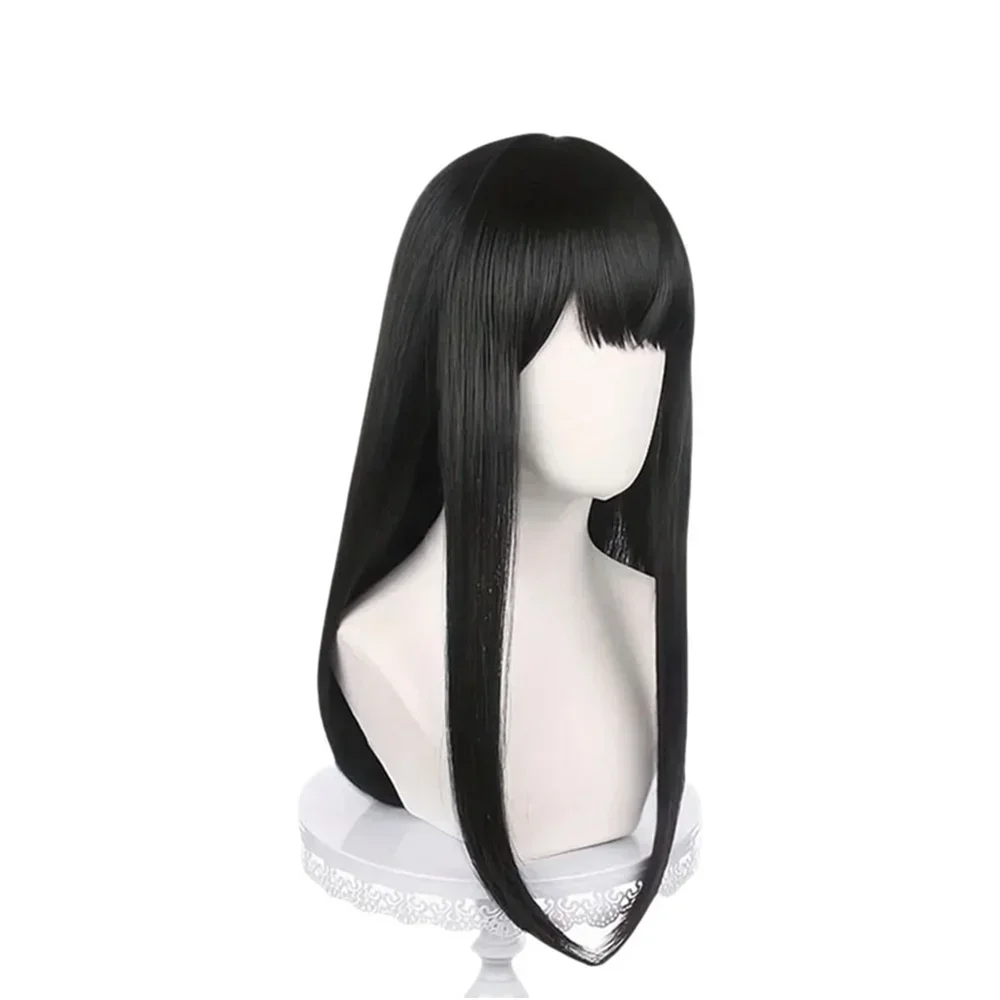 Anime Mitaka Asa Cosplay Wigs Long Black Heat Resistant Synthetic Hair Party Festival Wig