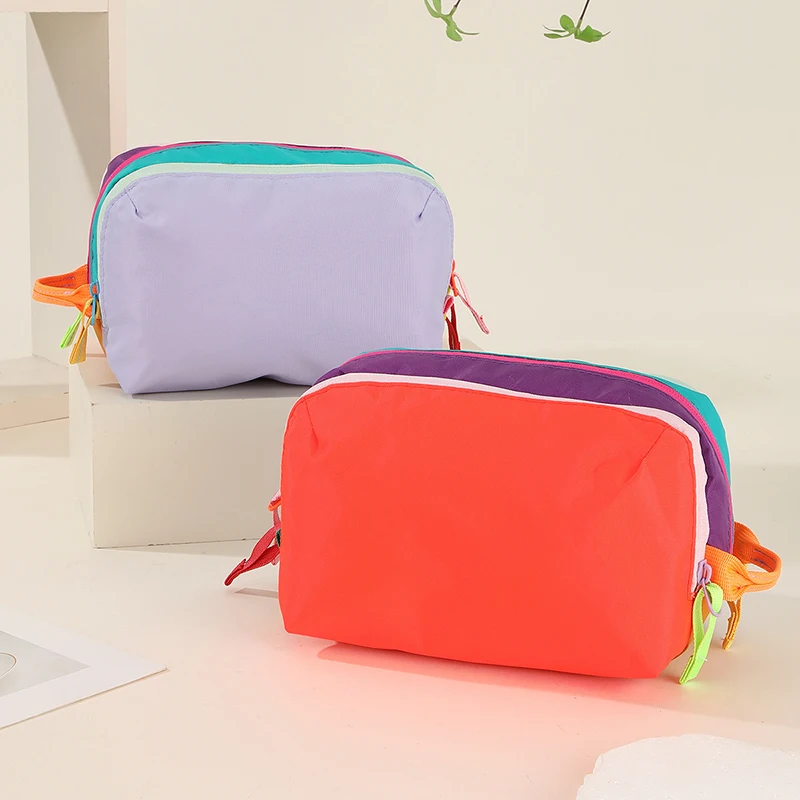 Große Kapazität Leichte Kosmetik- und Toilettenartikel-Reisetasche Dopamin-Farbige Reise-Schultertasche Wasserdichte Nylon-Toilettenartikel-Hängetasche – Detail 6