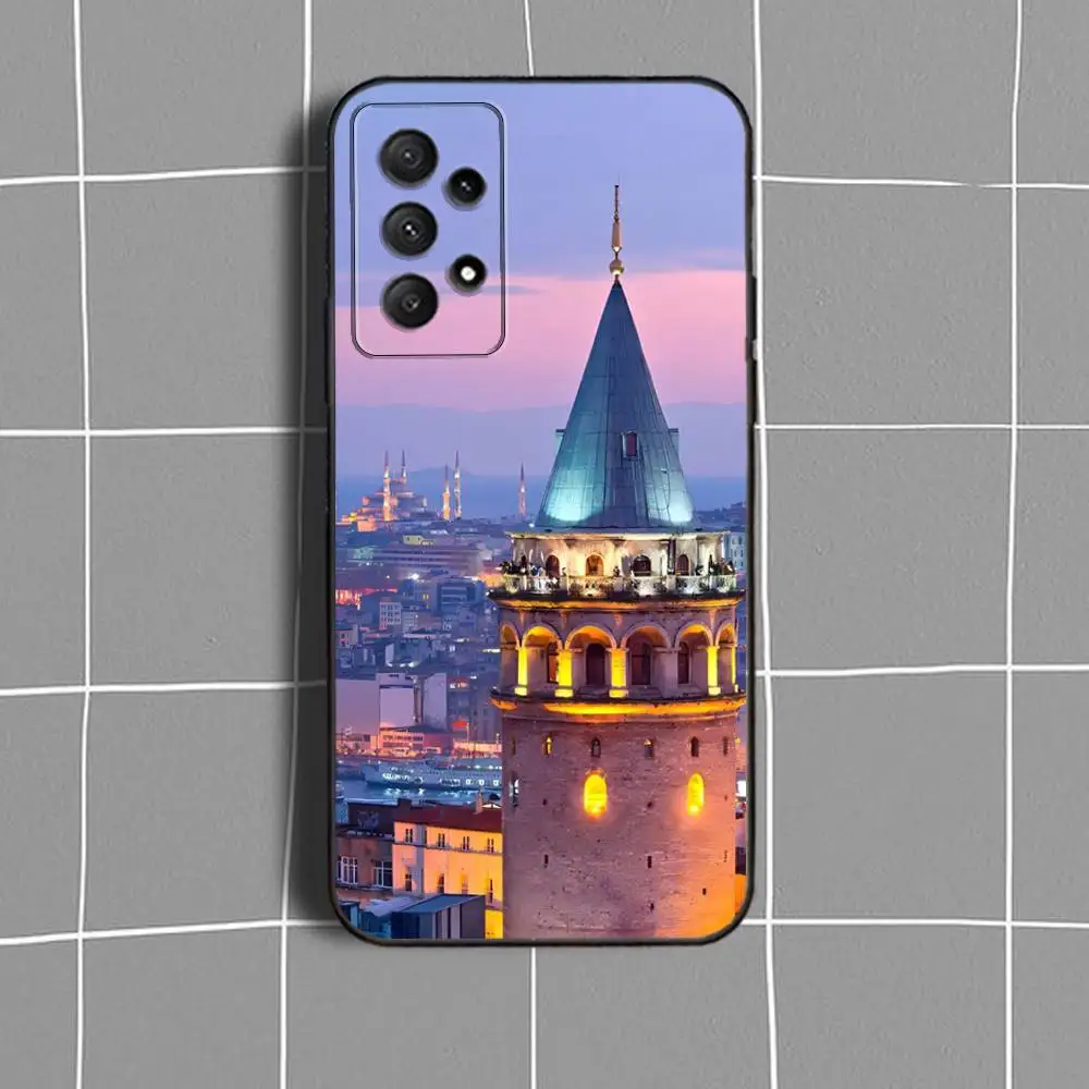 T-Turkey I-Istanbul Scenery Phone Case For Samsung Galaxy A 91,80,73,72,71,53,52,51,22,5G Shockproof Soft Black Cover