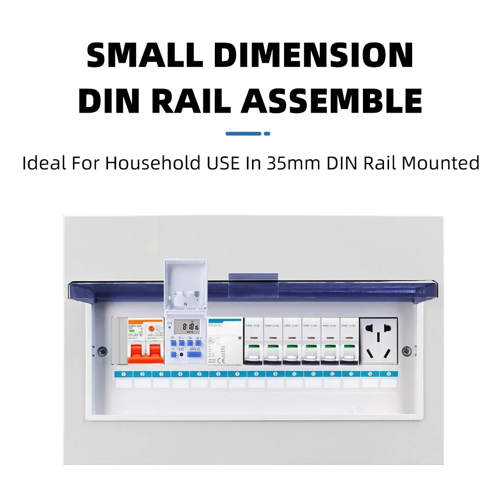 Weekly 7 Days Programmable Din Rail Digital TIME SWITCH Relay Timer THC15A THC30A 220V 110V 48V 24V 12V for Control street lamp