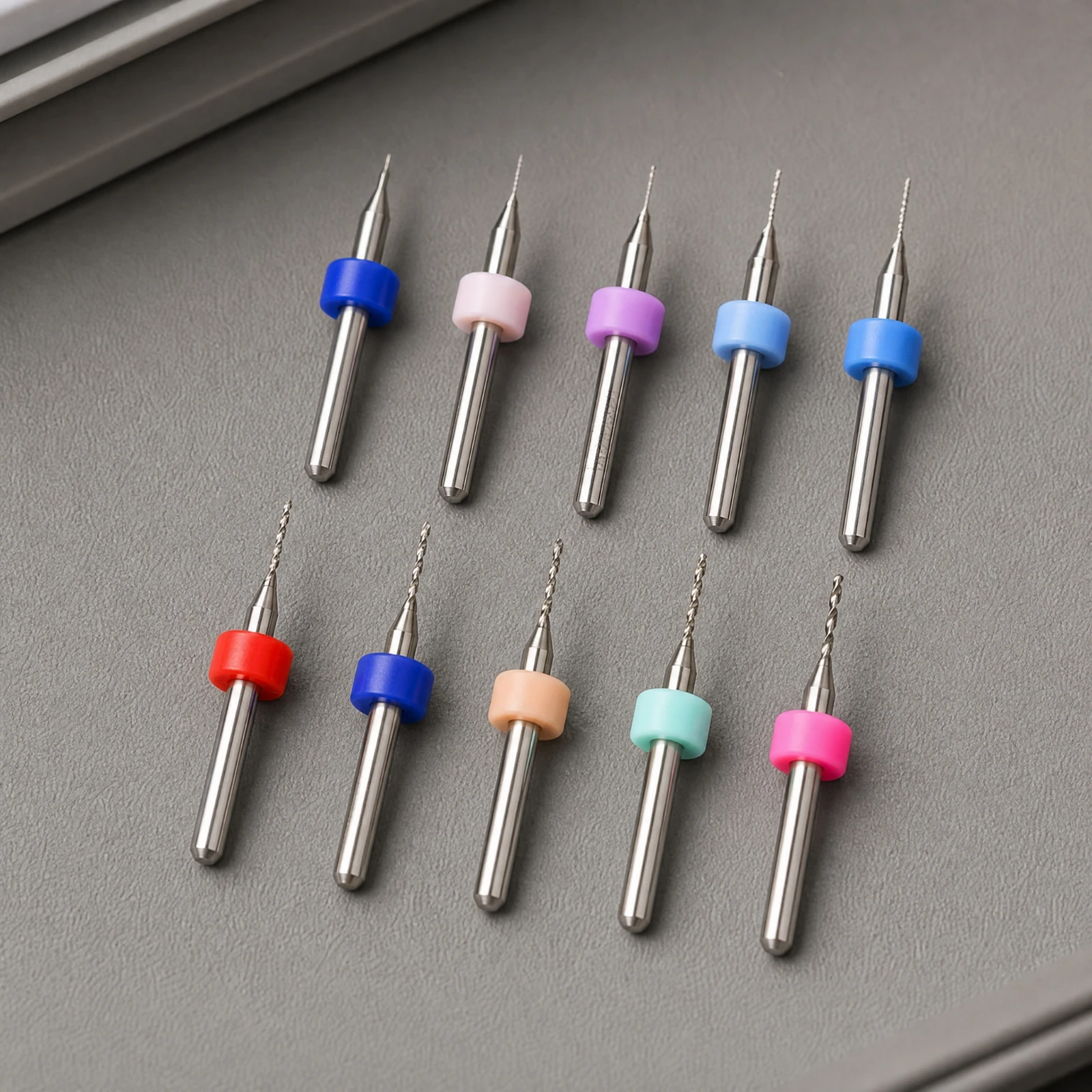 10 Pieces Metal Twist Drill Bit with Colored Collar Multipurpose Precision Twist Drill Bit Pin Vise Easy to Swap