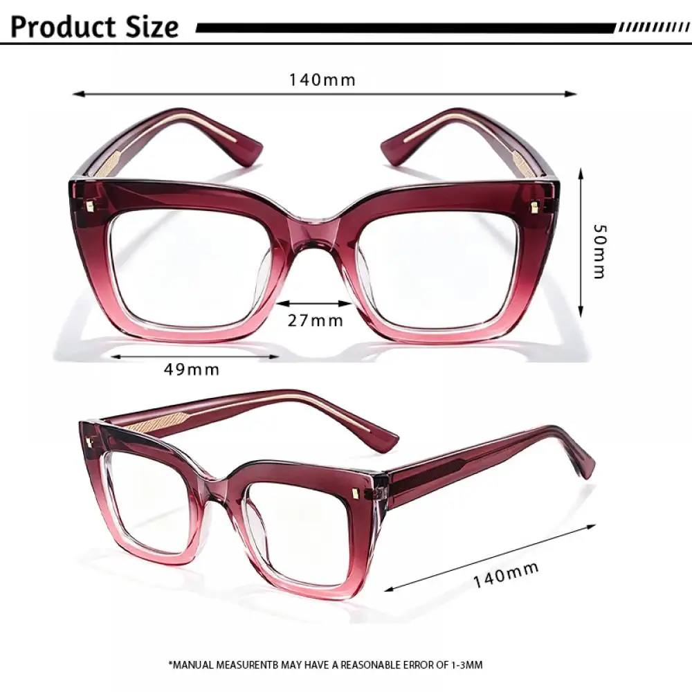 CATERSIDE Modische Damen-Katzenaugen-Brille mit Flachglas, Tr-90, Quadratischer Dicker Rahmen, Blaulichtfilter-Brille für Büro und Freizeit – Detail 4