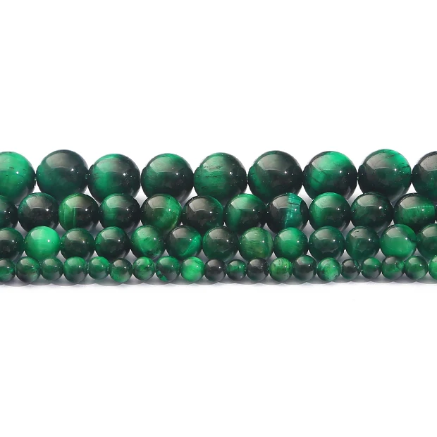 

4mm-12mm Dark Green Tiger Eye Natural Stone Beads Loose Spacer Round Beads For DIY Jewelry Making Bracelet Handmade Accessories