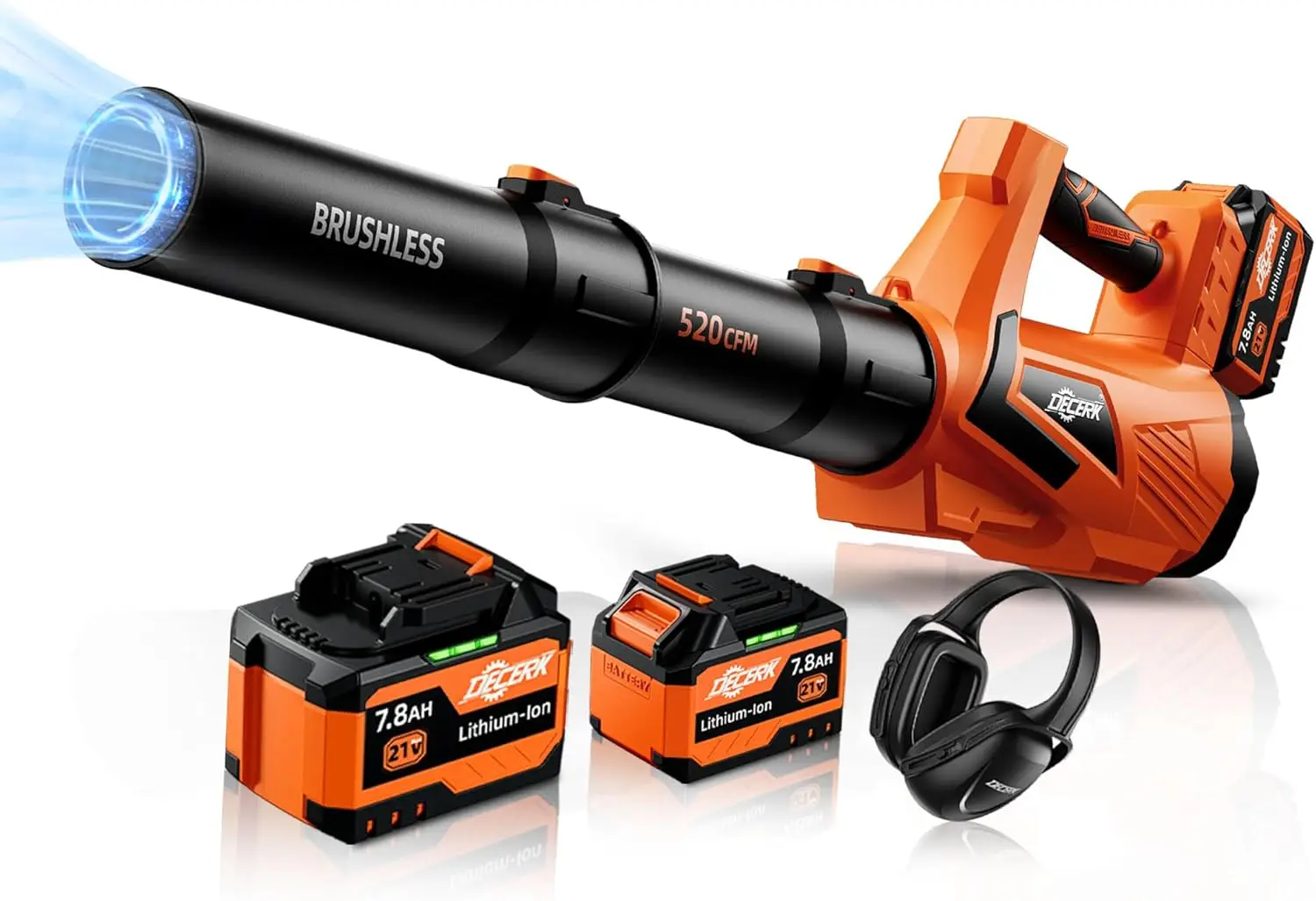 

Cordless Leaf Blower for Lawn Care - 530CFM/120MPH Powerful Brushless Motor, Two 7.8Ah Battery & Fast Charger | 5-Speed Turbo fo