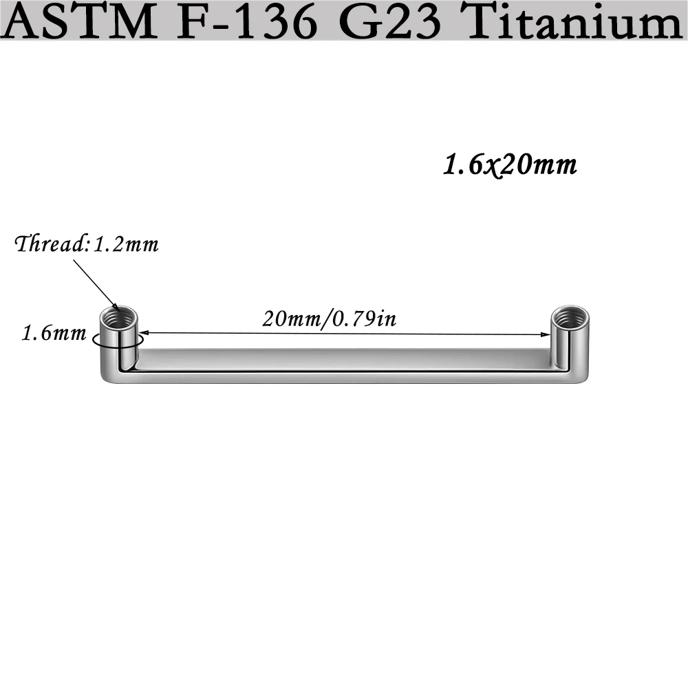 G23 Titanium Surface Piercing Double Threaded Dermal Anchor
