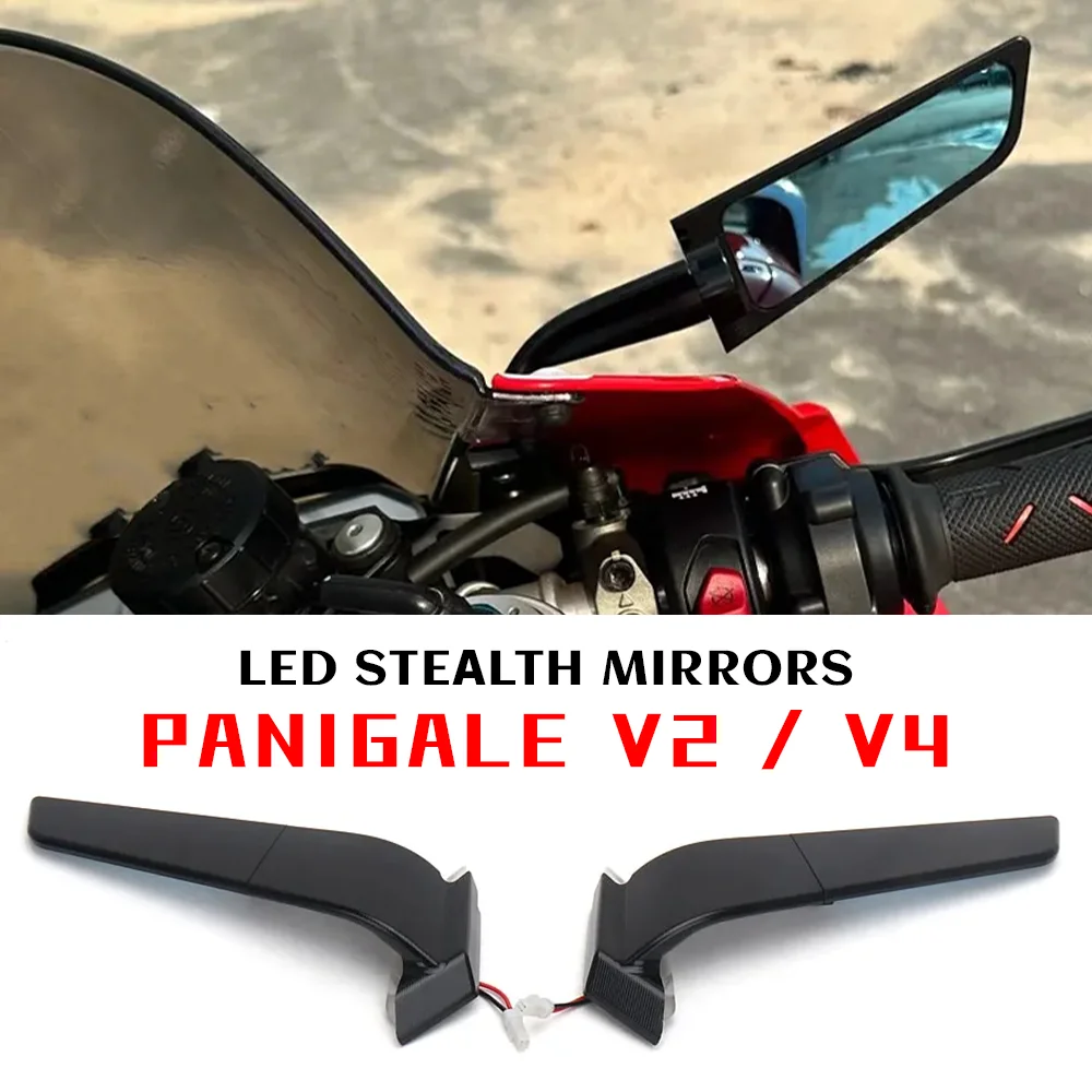 

for DUCATI PANIGALE V4 Accessories Motorcycle With LED Turn Signal Stealth Mirrors Panigale V2 Rearview Mirror Panigale Parts