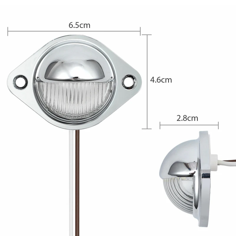 2 шт. универсальный хромированный корпус светодиодные фонари для номерных знаков 12 В-24 В 0,06 А 0,5 Вт для автомобиля, грузовика, внедорожника, прицепа, грузовика, караванов