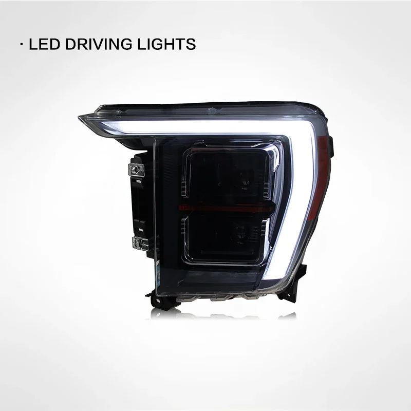 سيارة LED العلوي ضوء الجمعيات لفورد F150 رابتور 2021-2023 السيارات الضباب DRL الفرامل بدوره مصباح إشارة التوصيل والتشغيل