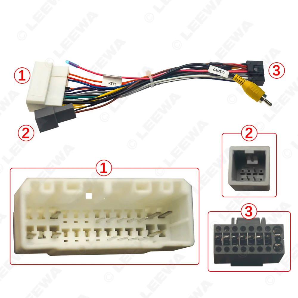 LEEWA سيارة 16pin سلك الطاقة الأسلاك تسخير محول لميتسوبيشي أوتلاندر 2021 راديو سلك تركيب رئيس وحدة # CA5927