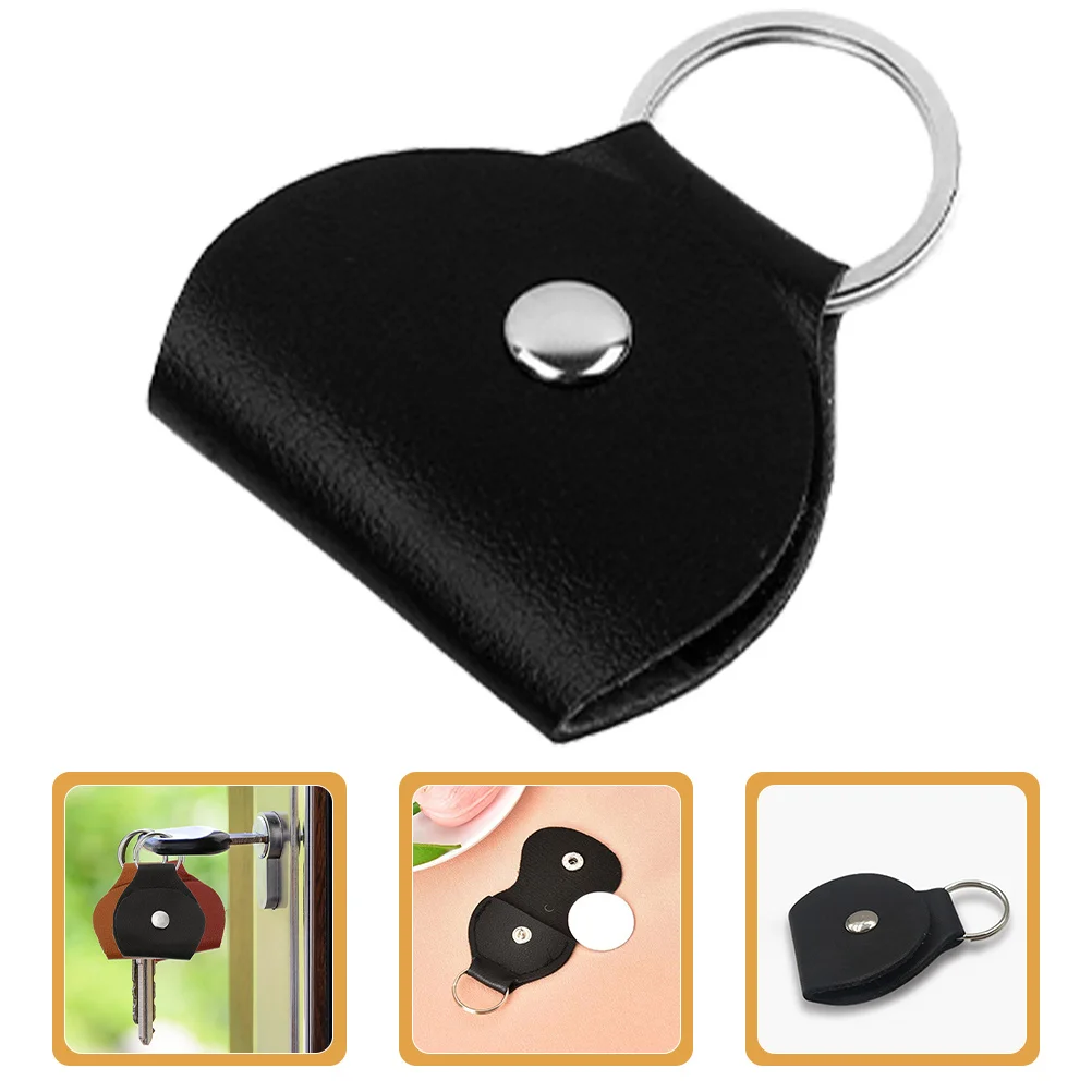 

6 Pcs Guitar Picks Holder Keychain Keyring Bag Black Storage Pouch Holders Case