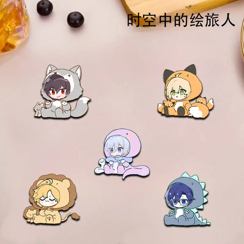 

5 шт., новый значок аниме «Лубруш», хроники, брошь, булавка для одежды, украшение для рюкзака, персонализированная нагрудная бирка, студенческий подарок