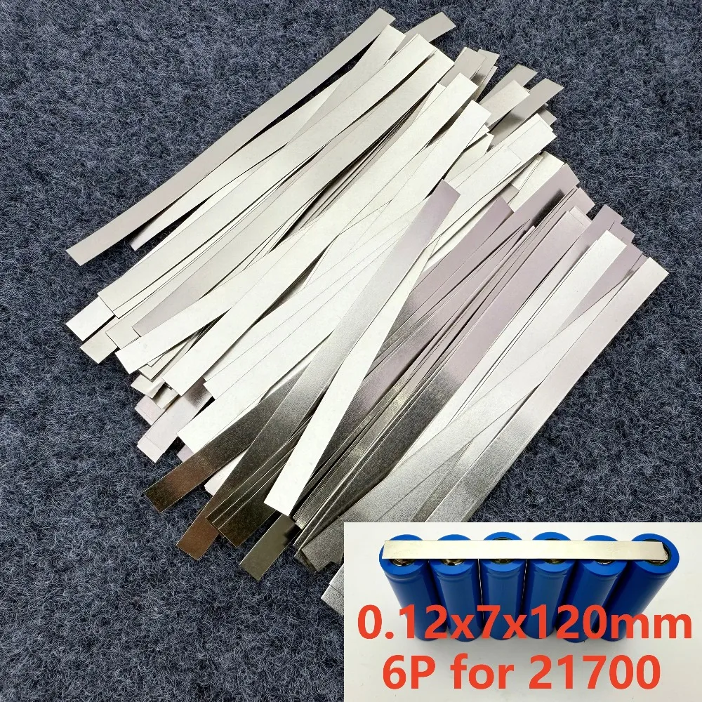 0.12x7x120mm/100pcs Nickel Plated Steel Strip Nickel Plate Strap Strip Sheets For 21700 Battery Spot Welding Machine Spot Welder