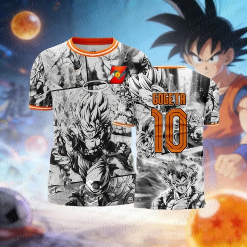 2026 New Arrival Anime Dragon Ball Z Special Production Football Jersey T-shirt Vegeta 3D Printed Short Sleeve Breathable Top