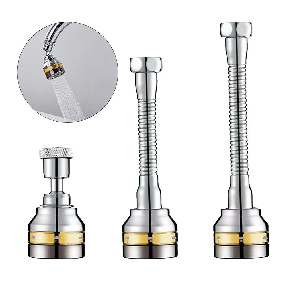 Three Levels Adjustable Brass Kitchen Faucet Aerator Extender Water Saving Anti Splash Stainless Steel Material