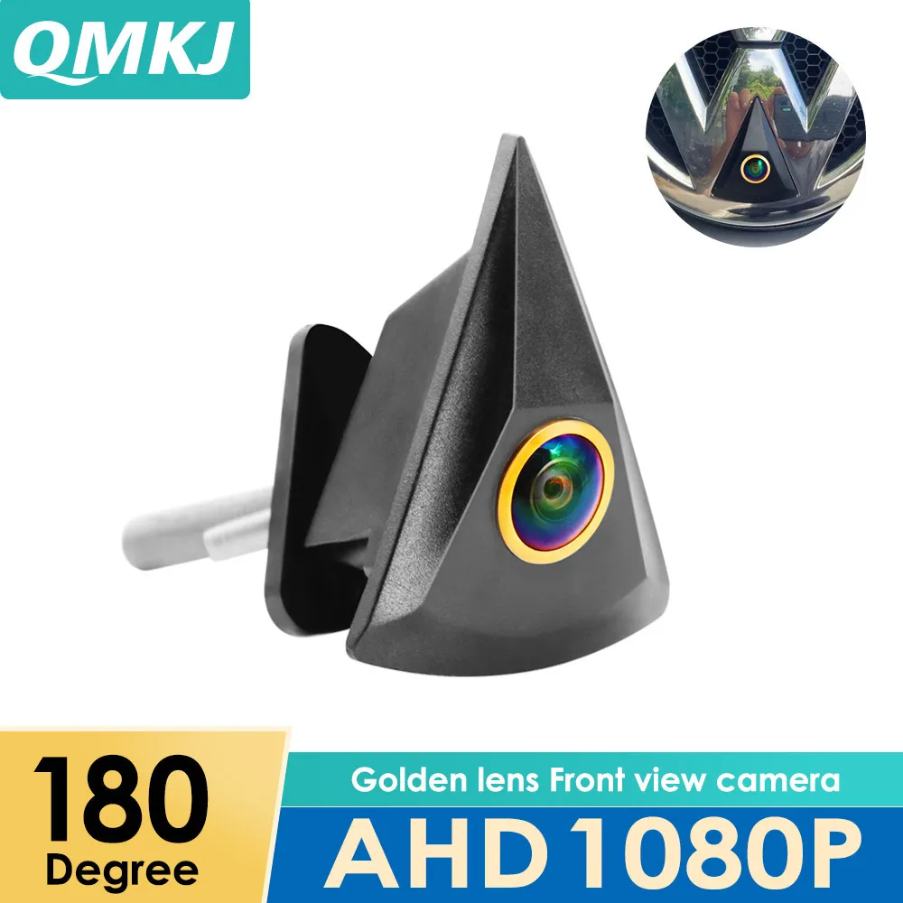 

QMKJ AHD 1080P Golden Front View Camera For VW T5 Passat Golf 5 6 mk7 Polo T6 Touran Jetta CC Touareg Beetle Transporter Camera