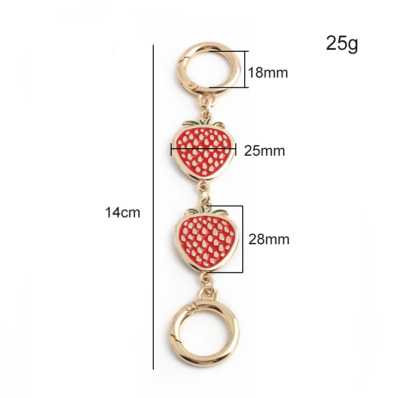 1/5/20PCS 14CM 30.5CM Strawberry Bag Love Extension Chain With O Spring Ring For Armpit Handbag Bags Shoulder Strap Accessories