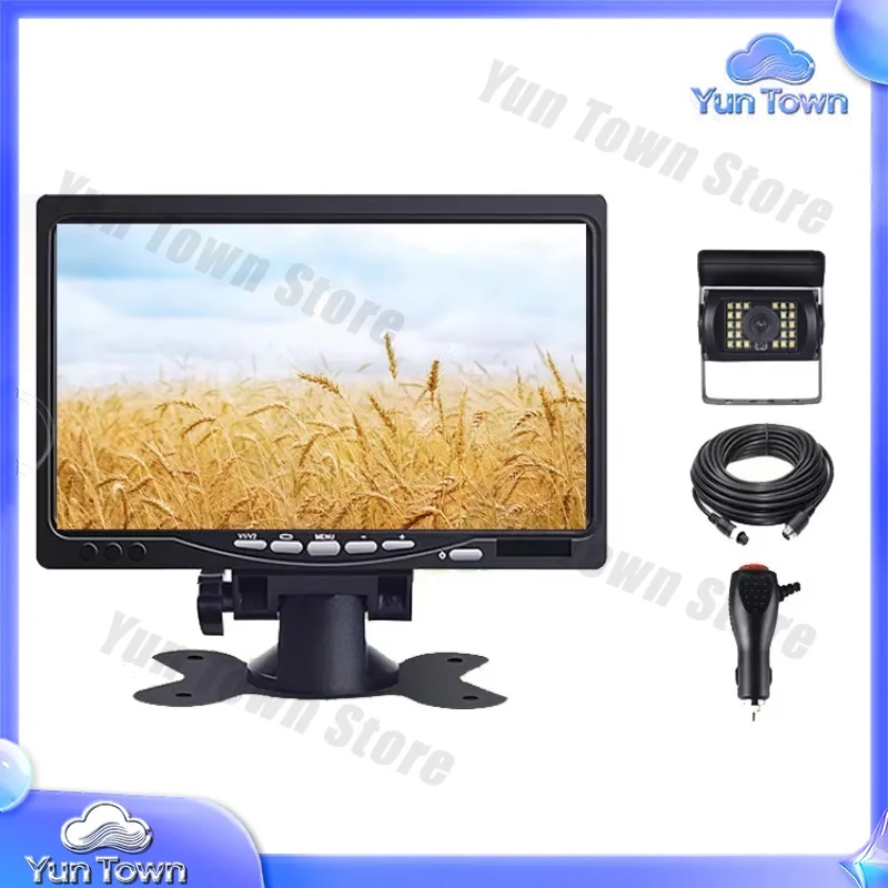 7 Inch Car Rear View Monitor Camera Kit AV Interface 15m Cable for Bus Truck Vehicle Backup Camera System
