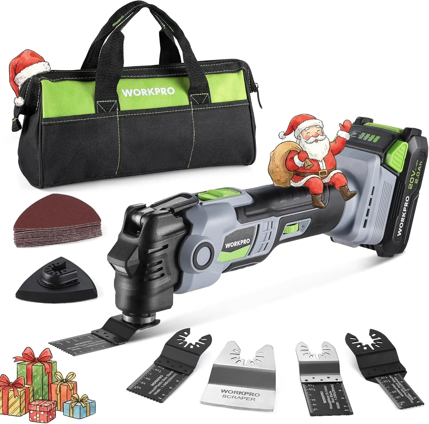 Cordless Oscillating Multi-Tool Kit with 19,000 RPM, 6 Speeds, 21 Accessories, Battery & Bag for DIY Projects