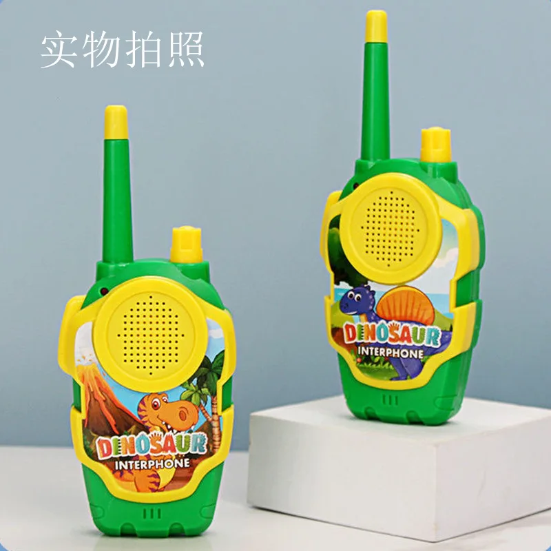 Cartoon kids walkie-talkie toy science and education play house dialogue microphone toy wireless hand-held walkie-talkie