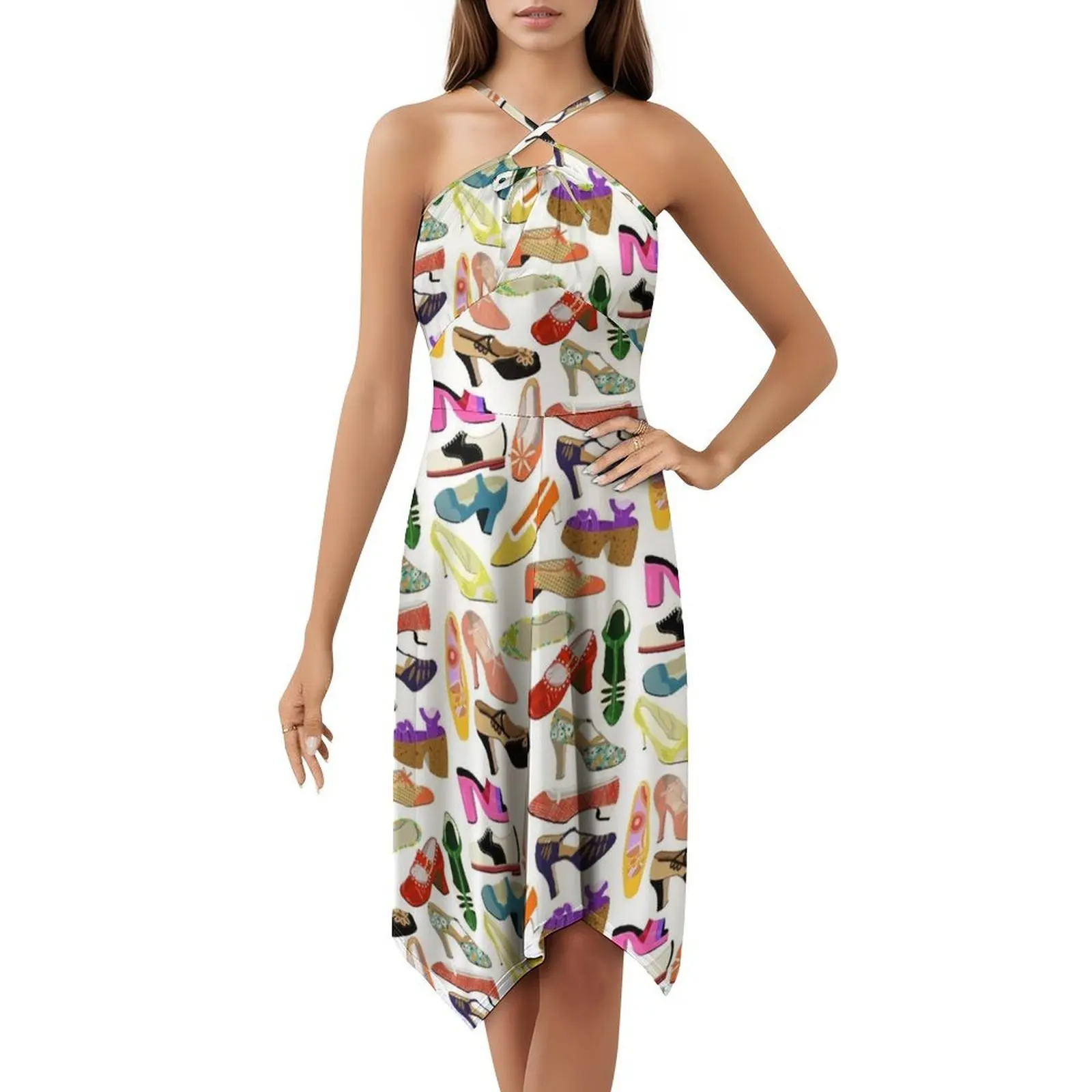 Vintage Shoe Collection Floral Smock Dress For Women Spring Summer Casual Dress For Party Vintage Shoes Shoe Collection Shoes