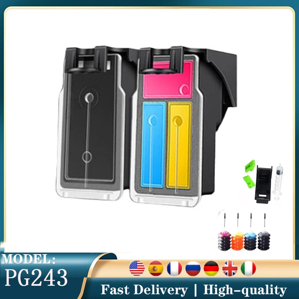 

Многоразовый картридж PG243XL CL244 для принтера Canon Pixma MG2924 MG2420 MG2520 MG2555 MG2920 MG2922 TS202 TS302 pg243 cl244