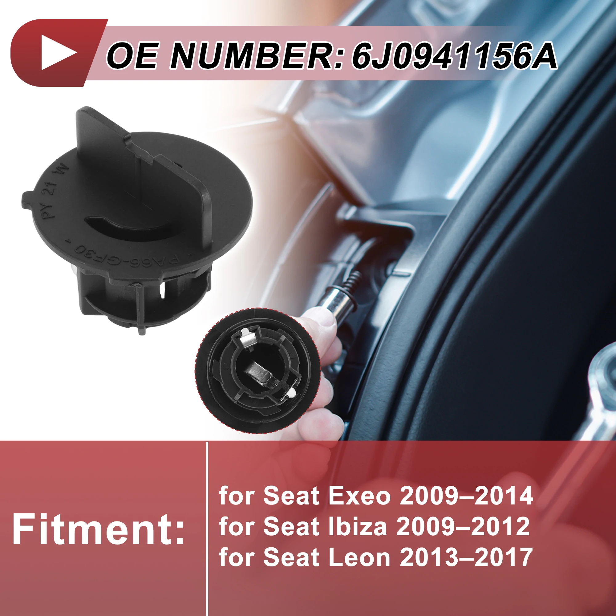 UXCELL 1 pcs Light Socket for Seat Exeo 2009–2014 6J0941156A Headlight