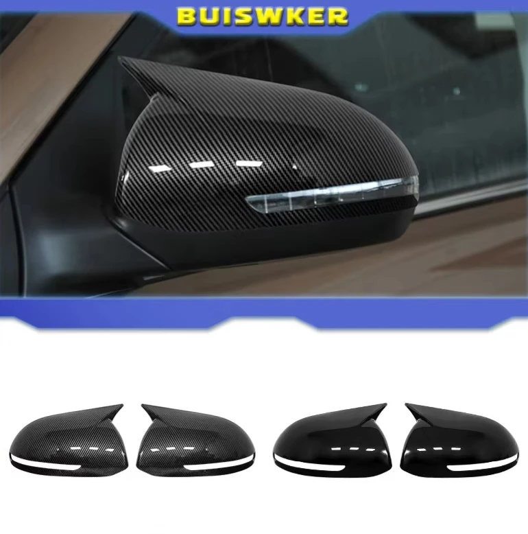 

Car Rearview Side Mirror Cover Sticker Wing Cap Exterior Door Case Trim Carbon Fiber Black For KIA K2 2011-2016 RIO 3 2011-2017