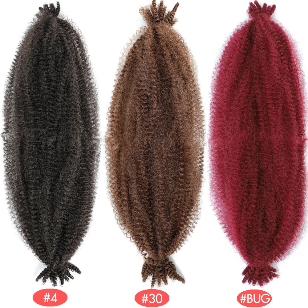 24inch Springy Afro Kinky Braiding Hair 18” Soft Marley Kinky Twist Braiding Hair for Goddess Faux Locs Crochet Hair Synthetic