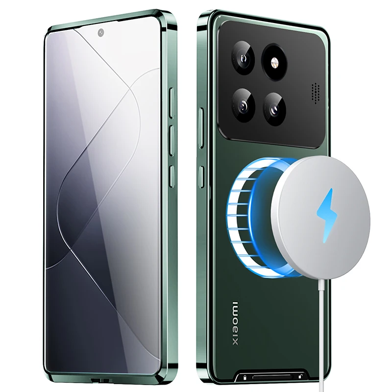 For Xiaomi 13T Pro 13T Case Metal Full Coverage Lens Magsafe Wireless Charge Charging Aromatherapy Anti Drop Protecting Cover image 6