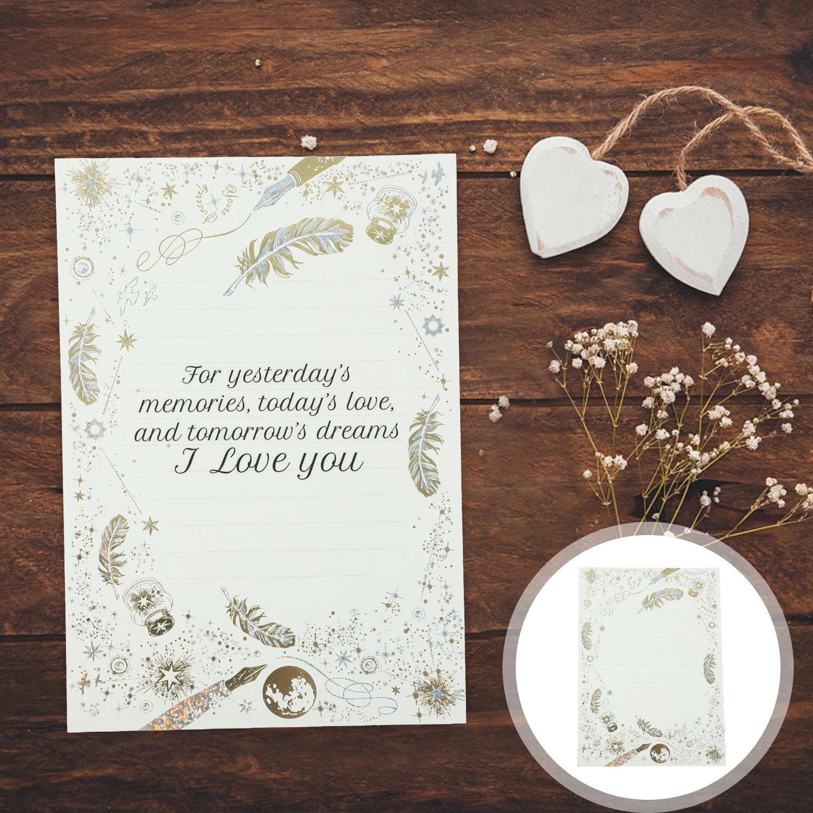 

8 Sheets Set Letter Paper Decoration Greeting Cards Invitation Blessing