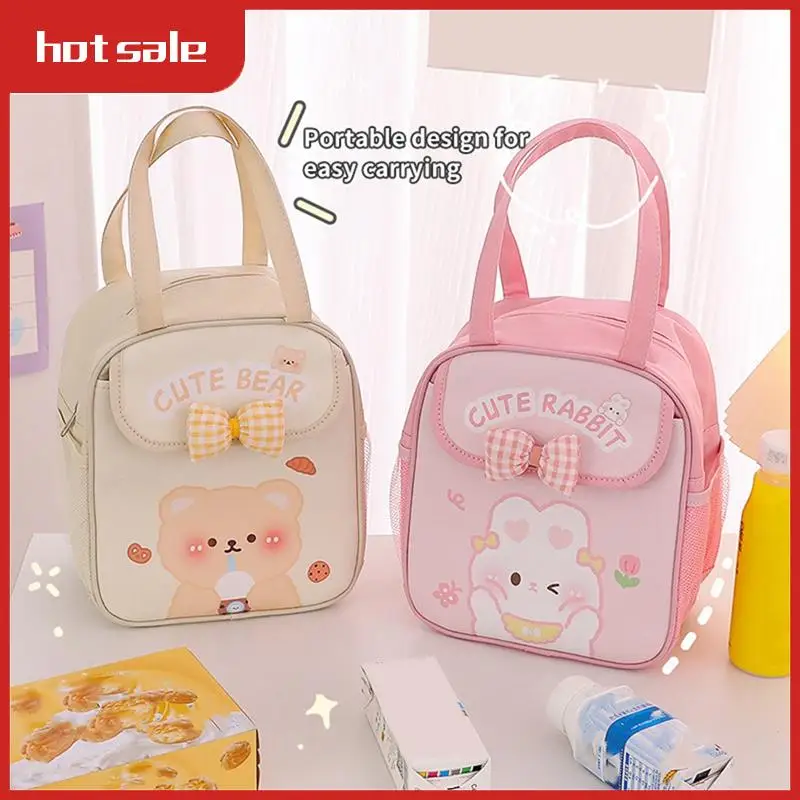 

Сумка для обеда Kawaii для девочек, милая сумка для обеда, изолированная сумка, многоразовая сумка для горячей или холодной работы, розовая, 18,5 х 13,5 х 23,3 см