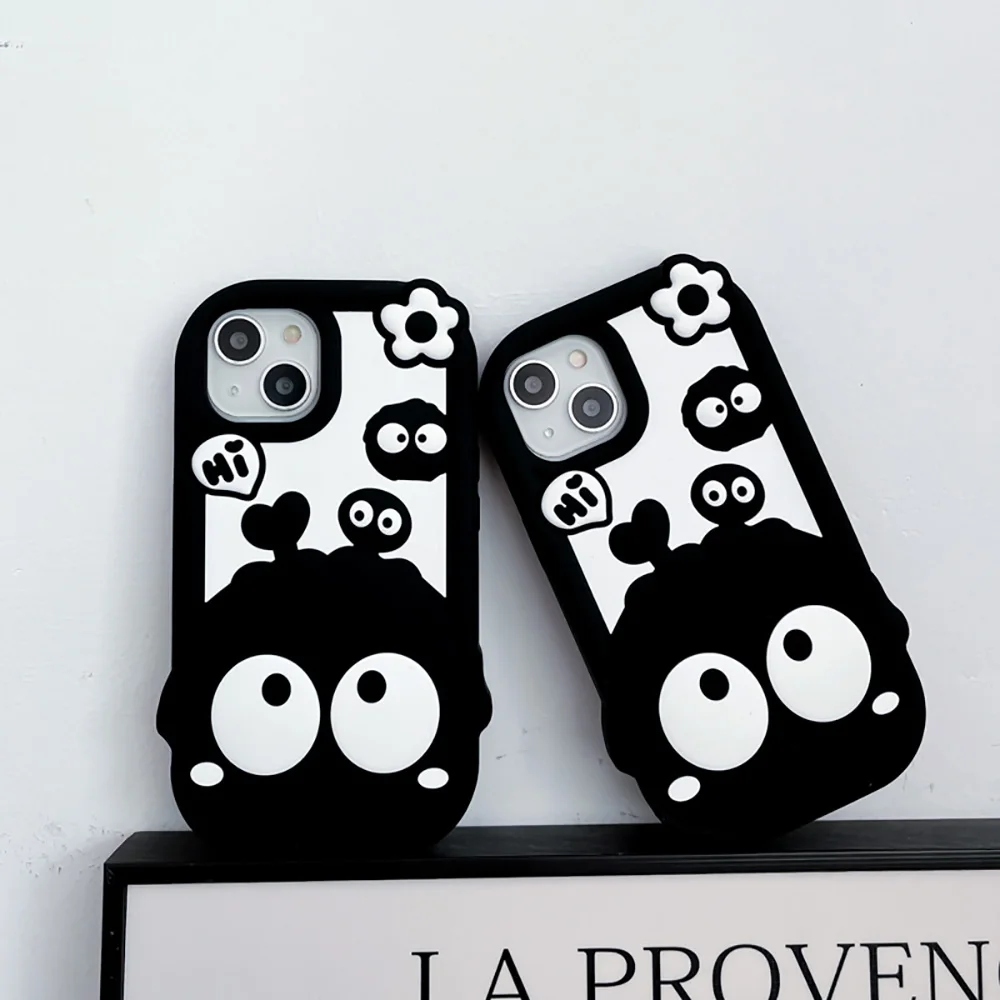 Für iPhone 11 12 13 14 15 16 Pro Max Cartoon Kohle Kugelkopf Hülle Weiche Silikonhülle – Detail 3