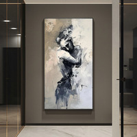 One Piece of a Large Unframed Canvas Artwork Featuring a Retro Women'S Portrait, Measuring 27.5 by 139.95 cm Or 70 by 140 Cen