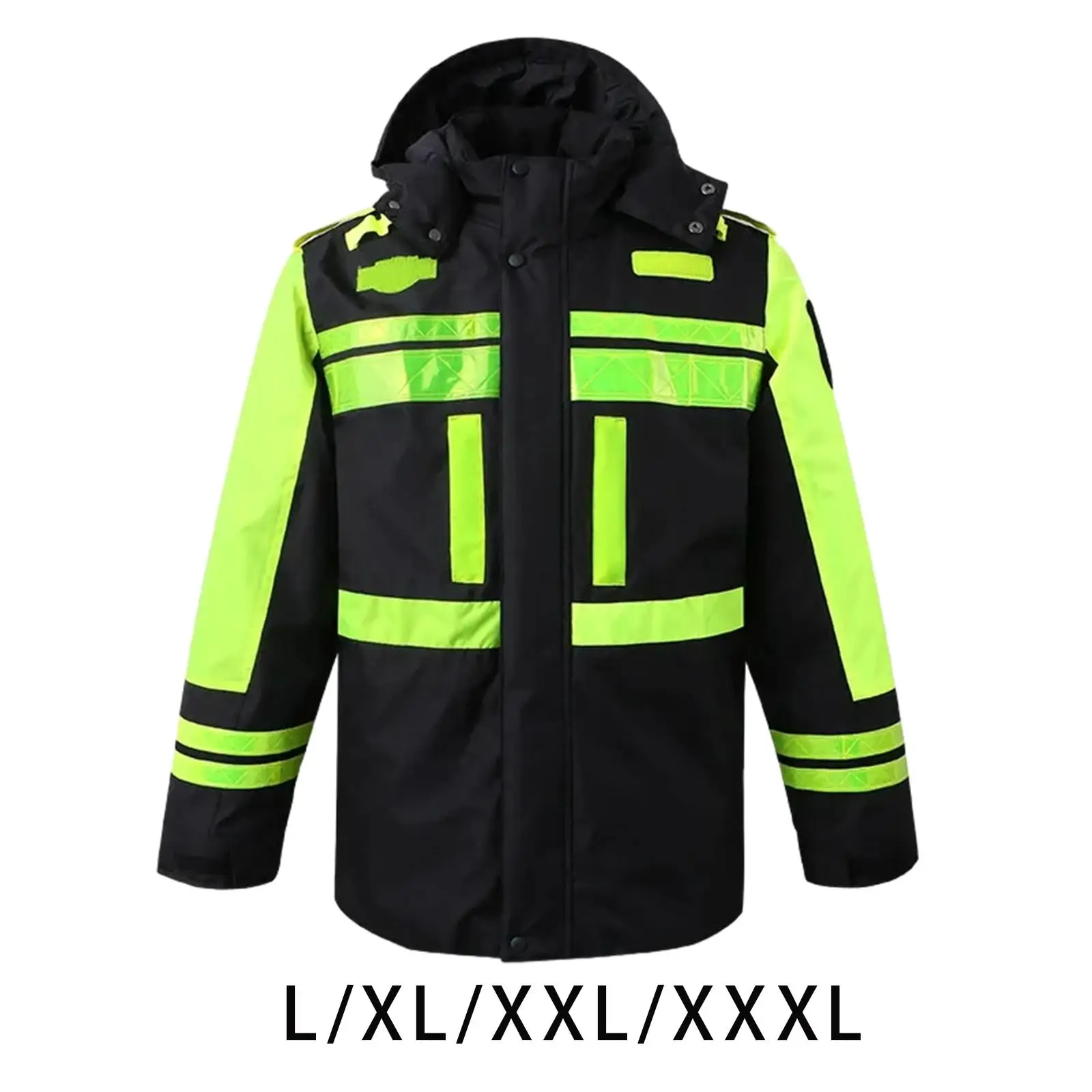 Winter Safety Jacket Comfortable Lightweight Waterproof High Visibility Detachable Hood and Liner Coat for Work Construction